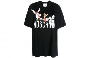 Футболка женская черная MOSCHINO