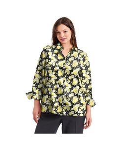 Женская блузка на пуговицах спереди AVENUE, Yellow bouquet