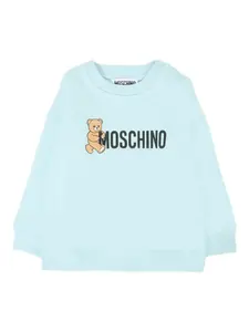 Толстовка с круглым вырезом и принтом Тедди Moschino Kids, синий