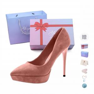 Take the Qin Тонкие каблуки на шпильке 12 см женские - рыжевато-красные замшевые 12 см [подарочный набор] (с подарком), цвет Russet Red Suede 12cm[Gift Box Set](Gift Included)