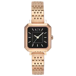 ARMANI EXCHANGE Часы AE Armani Wrist Watch Quartz Movement Stainless Steel Strap Black Dial Women's Watch, Black Dial