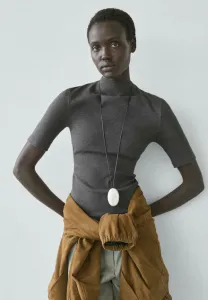 Базовая футболка с высоким воротником Massimo Dutti, Dark Grey