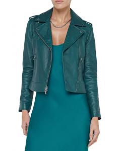 Кожаная куртка байкера L'AGENCE, синий