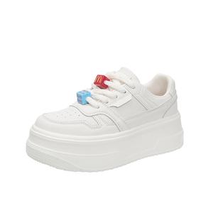 Нескользящие и износостойкие низкие кроссовки, увеличивающие рост, женские Lin Feng, Ecru