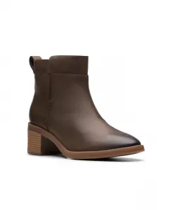 Женские полусапоги Clarks Lileigh Charm кожаные с острым носом, коричневый