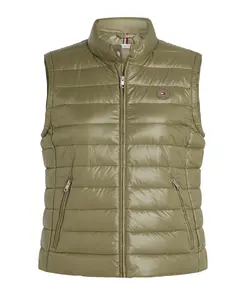 Женская стеганая куртка на молнии Tommy Hilfiger, военный зеленый