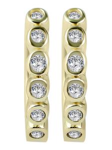 Adeliás Женские серьги - серьги-кольца на шарнирах из золота 333 пробы с кубическим цирконием в золоте