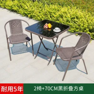 Комплект садовой мебели Green Water: 2 стула, стол квадратный черный 70 см