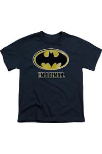 Футболка с коротким рукавом для детей "Я Бэтмен" Batman Gildan, темно-синий