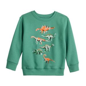 Графический флисовый свитшот для мальчиков 4-12 лет Jumping Beans, Green Painted Dinos