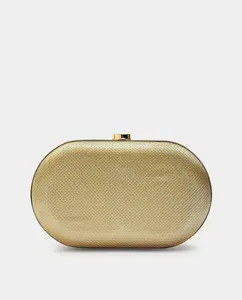 Клатч-сумка для вечеринок, которую можно носить на плече, с кнопочным замком Parfois, золотой
