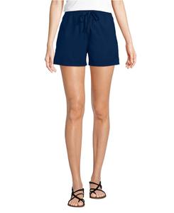 Женские шорты из поплина с высокой посадкой, надеваемые через голову, 5 дюймов Lands' End, Deep sea navy