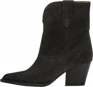 Женские ковбойские ботильоны с заостренным носком миндалевидной формы и массивным каблуком, которые задают модный тренд ковбойских сапог WINDBXYB, Charcoal Grey