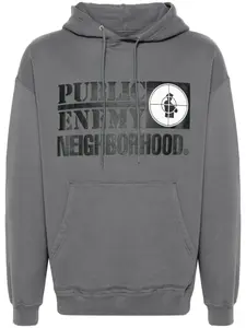 Худи с графичным принтом из коллаборации с Public Enemy Neighborhood, серый