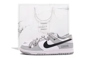 Nike Кроссовки для скейтбординга Dunk Coverage устойчивые к истиранию низкие унисекс White Gray