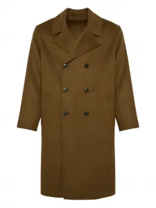 Двустороннее пальто из шерсти и кашемира YVES SALOMON, коричневый