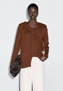 Кардиган Massimo Dutti BUTTONED LONG SLEEVE WITH , Brown