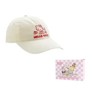 Sanrio Хлопковая бейсболка Hello Kitty унисекс, Beige Hello Kitty Baseball Cap