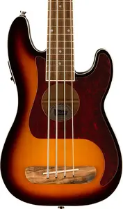 Бас-укулеле Fender Fullerton Precision, накладка из ореха, перламутровая накладка, 3-цветный солнцезащитный градиент