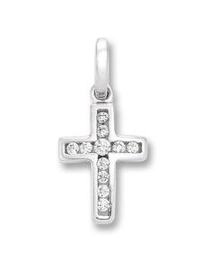 ONE ELEMENT Подвеска в виде креста с цирконием из серебра 925 пробы