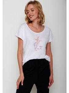 Футболка Nature Bird Reed белого цвета GreenBomb