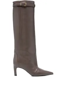 Сапоги с декоративными пряжками Lella Baldi, коричневый