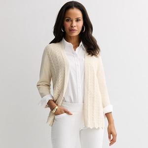 Кардиган с открытой передней частью и узором "шеврон" Croft & Barrow, Graceful Beige