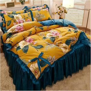 YUSIWOAL Комплект постельного белья из мягкого хлопка с цветочным принтом Color 8