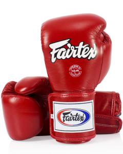 Кожаные боксерские перчатки Fairtex BGV5 для суперспарринга - красные, 16 унций