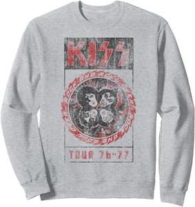 Рок-н-ролл, винтажная толстовка Kiss, серый