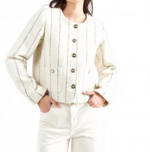 Белый жакет с узором букле Диан Suncoo