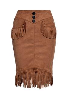 Юбка до колена Queen Kerosin, коричневый