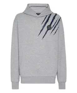 Толстовка с капюшоном, царапина Plein Sport, серый