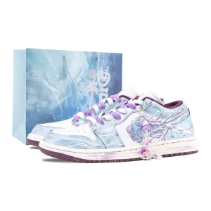 Jordan Air 1 Summer Night Dream амортизирующие винтажные баскетбольные кроссовки Unisex White Purple