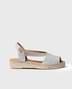 Женские кожаные эспадрильи на танкетке с резинками Toni Pons, голубой