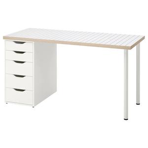 Рабочий стол LAGKAPTEN/ALEX IKEA, 140x60 см, белый/антрацит/белый