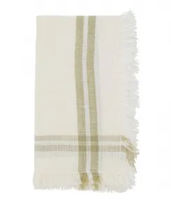 Модный набор из 4 салфеток с бахромой и полосками, 50 x 50 см Saro Lifestyle, натуральный