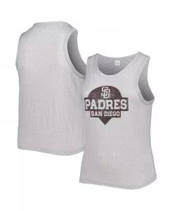 Женская серая майка San Diego Padres Tri-Blend больших размеров с высоким воротником Soft As A Grape