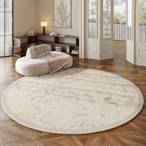 AOVOC Ковер круглый 300 см диаметр, для гостиной/спальни, в кремовом стиле, модель Xiangyuan Round 03
