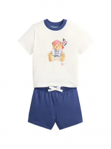 Комплект из топа и шортов с кулиской Polo Ralph Lauren Kids, белый