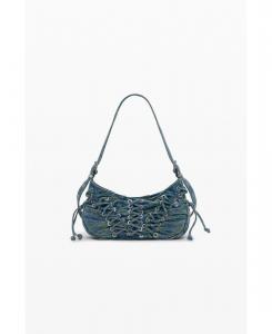 Женская сумка среднего размера из плетеного денима Desigual, Light blue