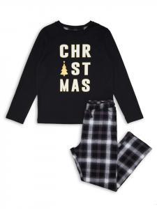Threadgirls Пижама THB для девочек, рождественская ночная одежда, Гарольд в черном