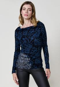 Блуза Koroshi LONG SLEEVE PRINTED, Navy/Dark Blue