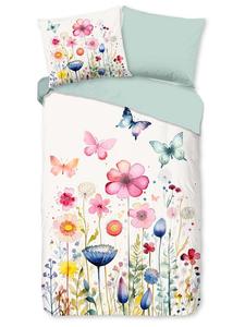 Комплект постельного белья из микрофибры в белом/зеленом цвете Pure, 135x200 см