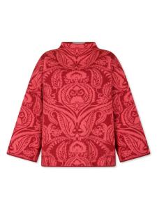 ETRO KIDS жаккардовый свитер с воротником-стойкой, красный