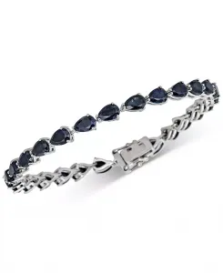 Теннисный браслет с черным сапфиром (13 карат) из стерлингового серебра Macy'S, sapphire
