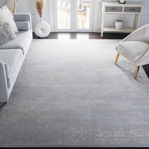 Ковер SAFAVIEH, 122 x 183 см, Carnegie Collection - Light Grey & Grey, винтажный дизайн с эффектом потертости, не линяет и прост в уходе, идеален для помещений с высокой проходимостью: прихожая, гостиная, спальня (CNG691G)