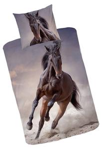 Детское постельное белье MTOnlinehandel Pferde 2-tlg., коричневый - белый - текстиль - 135 x 200 x 1 см