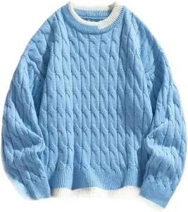 Мужской повседневный толстый пуловер свитер Twisted Flower Knit