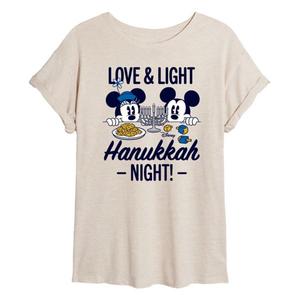 Футболка большого размера с изображением Микки и Минни Маус для младшеклассников, светлая, с Ханукой Disney, бежевый